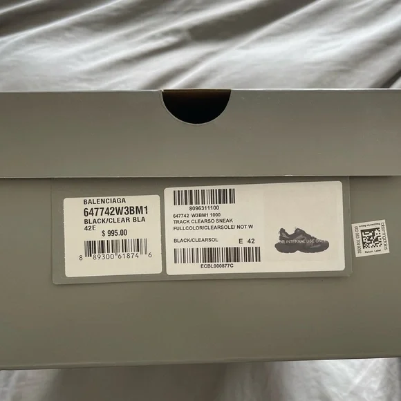 Men Balenciaga Track Sneaker Black/Black Clear size 42 (9) - Picture 11 of 12